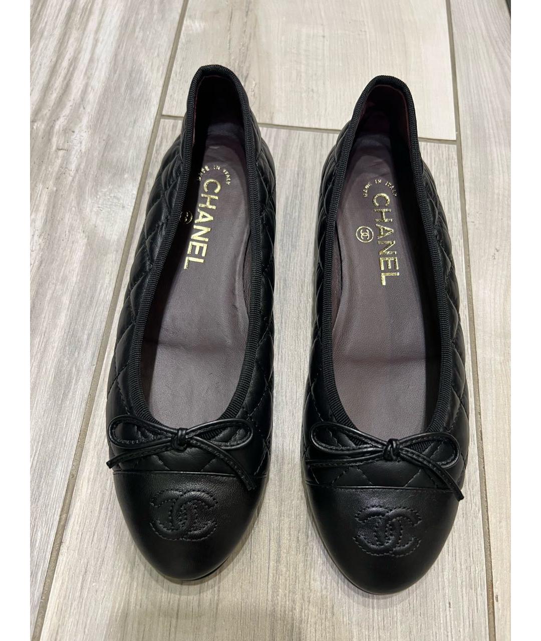 CHANEL Черные кожаные балетки, фото 7