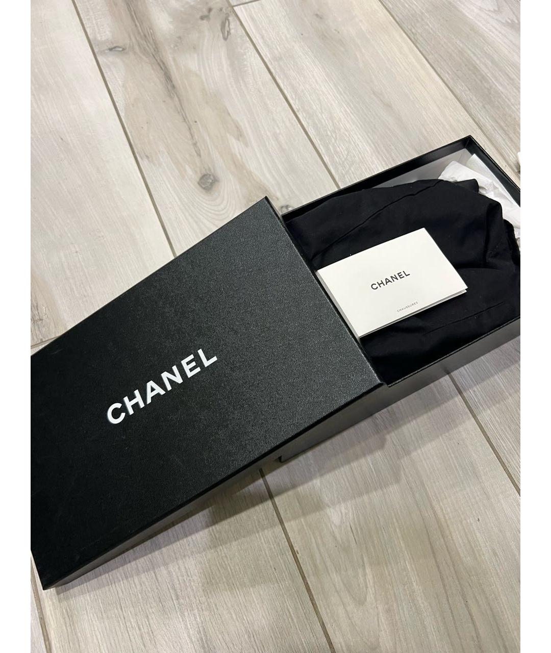 CHANEL Черные кожаные балетки, фото 6