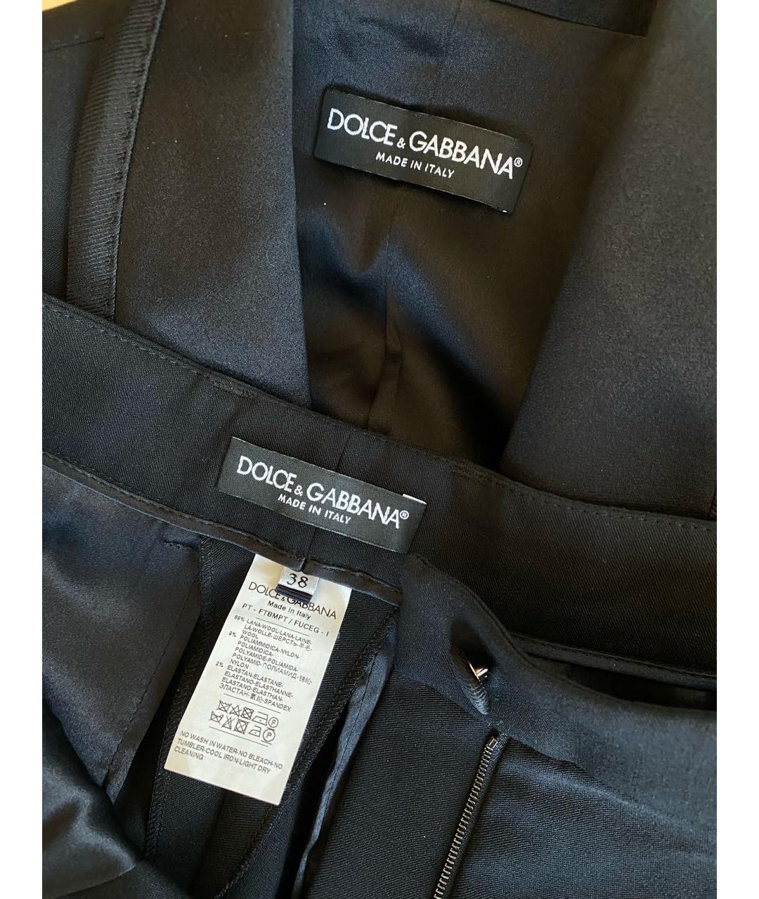 DOLCE&GABBANA Черный шерстяной костюм с брюками, фото 8