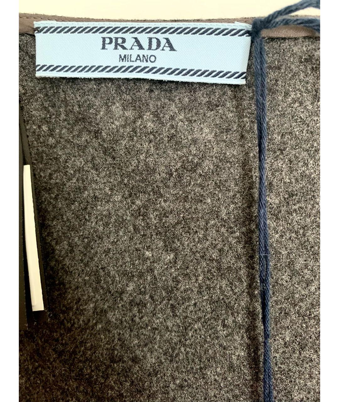 PRADA Серая кашемировая юбка макси, фото 4