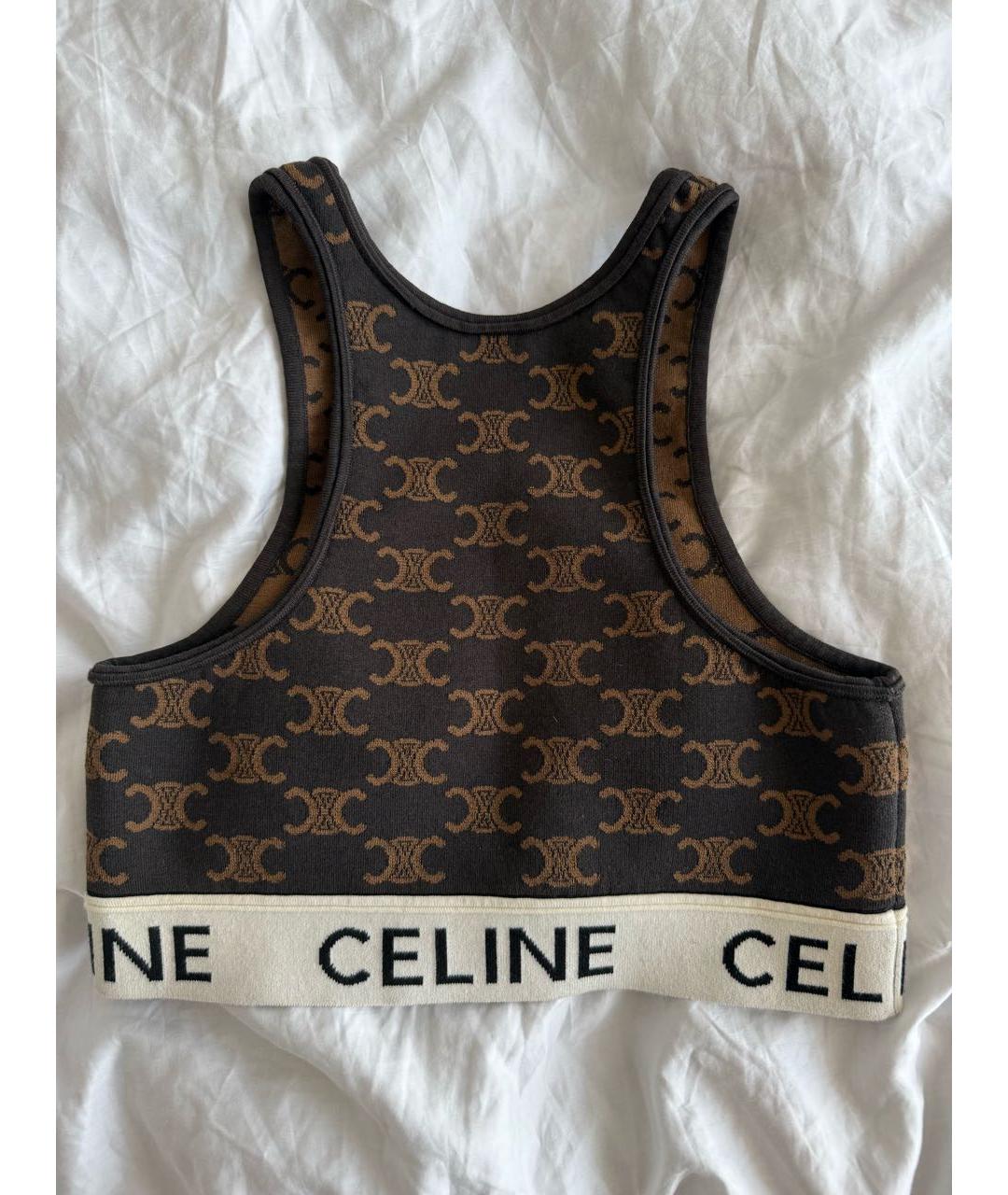 CELINE Коричневая майка, фото 2