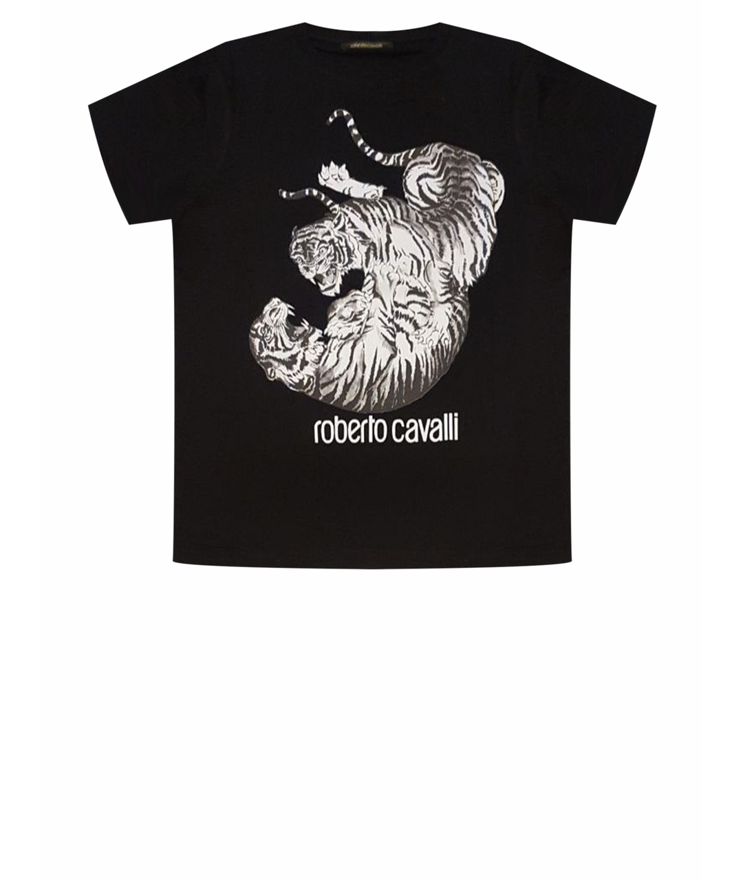 ROBERTO CAVALLI Черная хлопковая футболка, фото 1