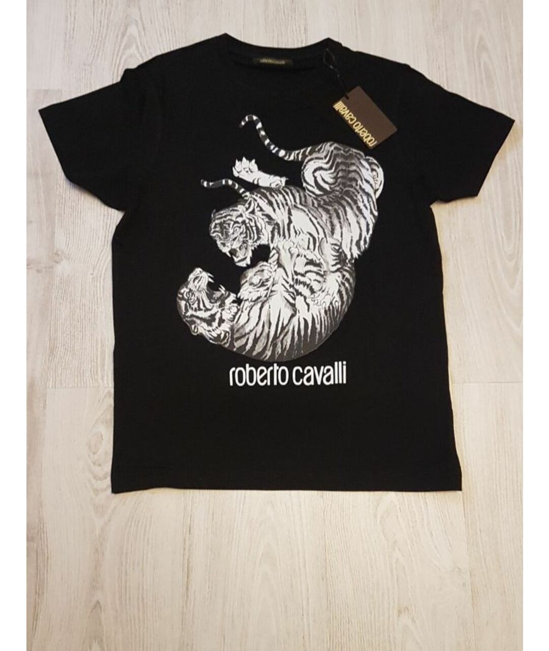 ROBERTO CAVALLI Черная хлопковая футболка, фото 5