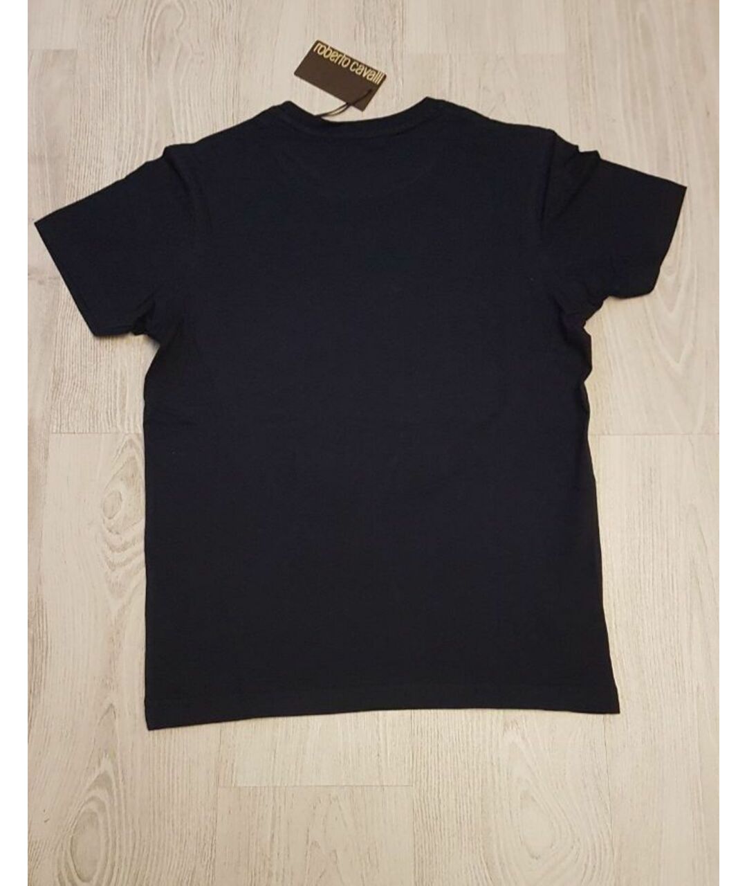 ROBERTO CAVALLI Темно-синяя хлопковая футболка, фото 3
