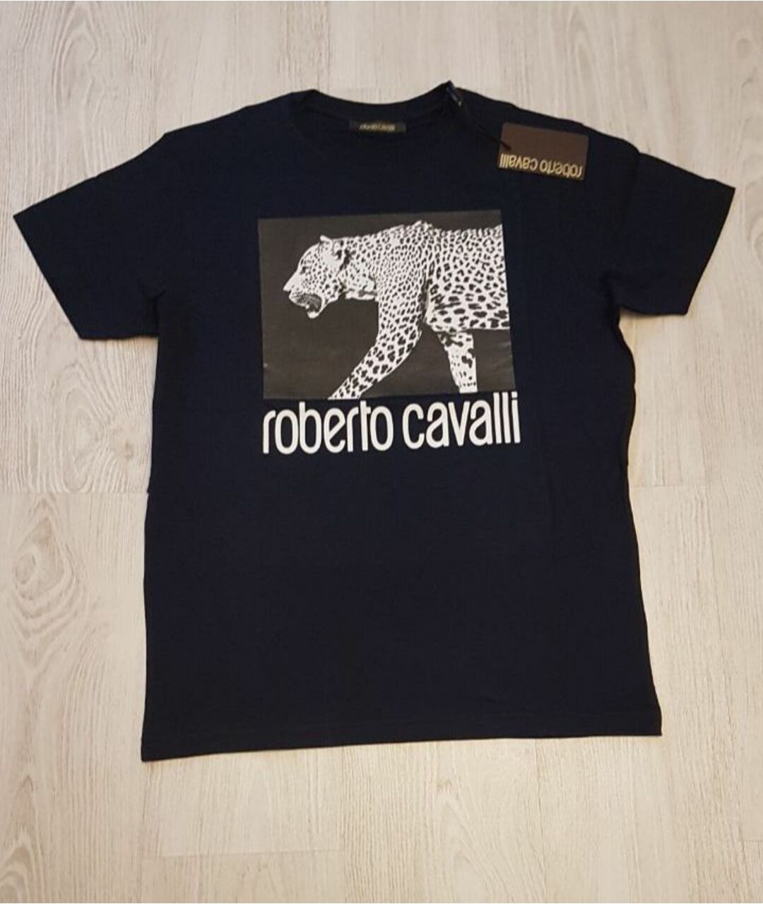 ROBERTO CAVALLI Темно-синяя хлопковая футболка, фото 6