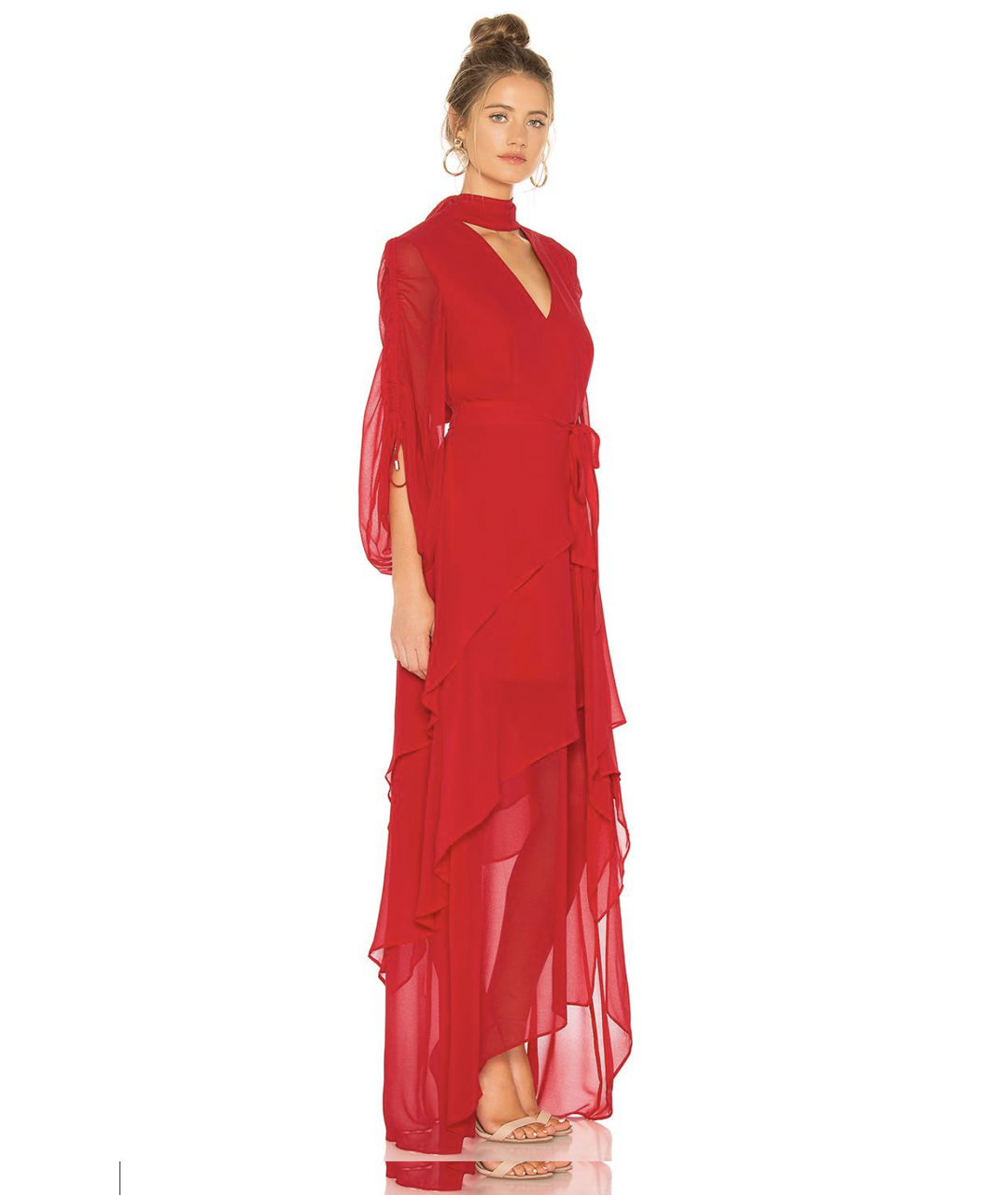 C/MEO COLLECTIVE Красное полиэстеровое повседневное платье, фото 3