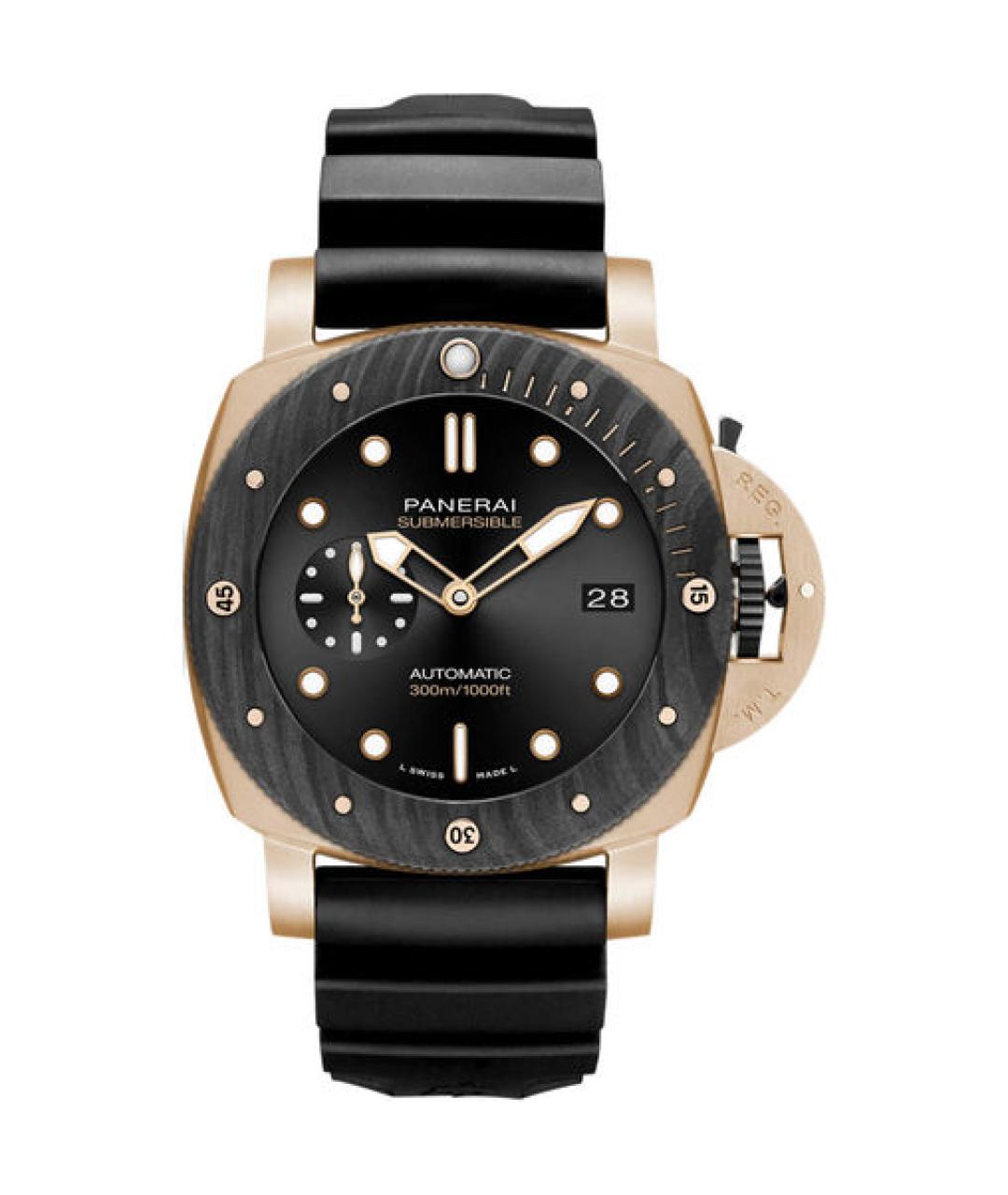 PANERAI Черные часы из желтого золота, фото 1