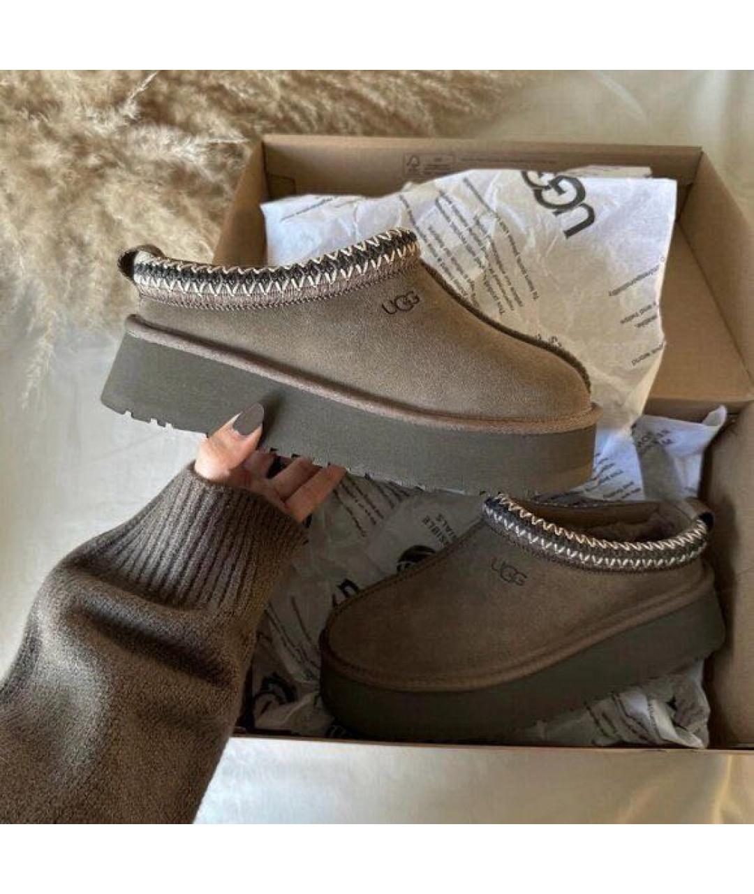 UGG AUSTRALIA Коричневые замшевые сабо, фото 4