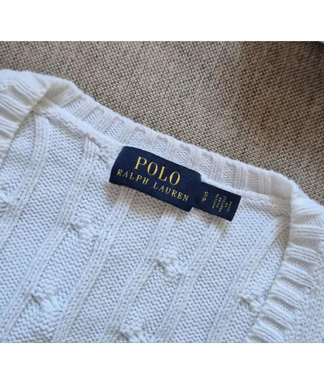 POLO RALPH LAUREN Белый хлопковый джемпер / свитер, фото 5