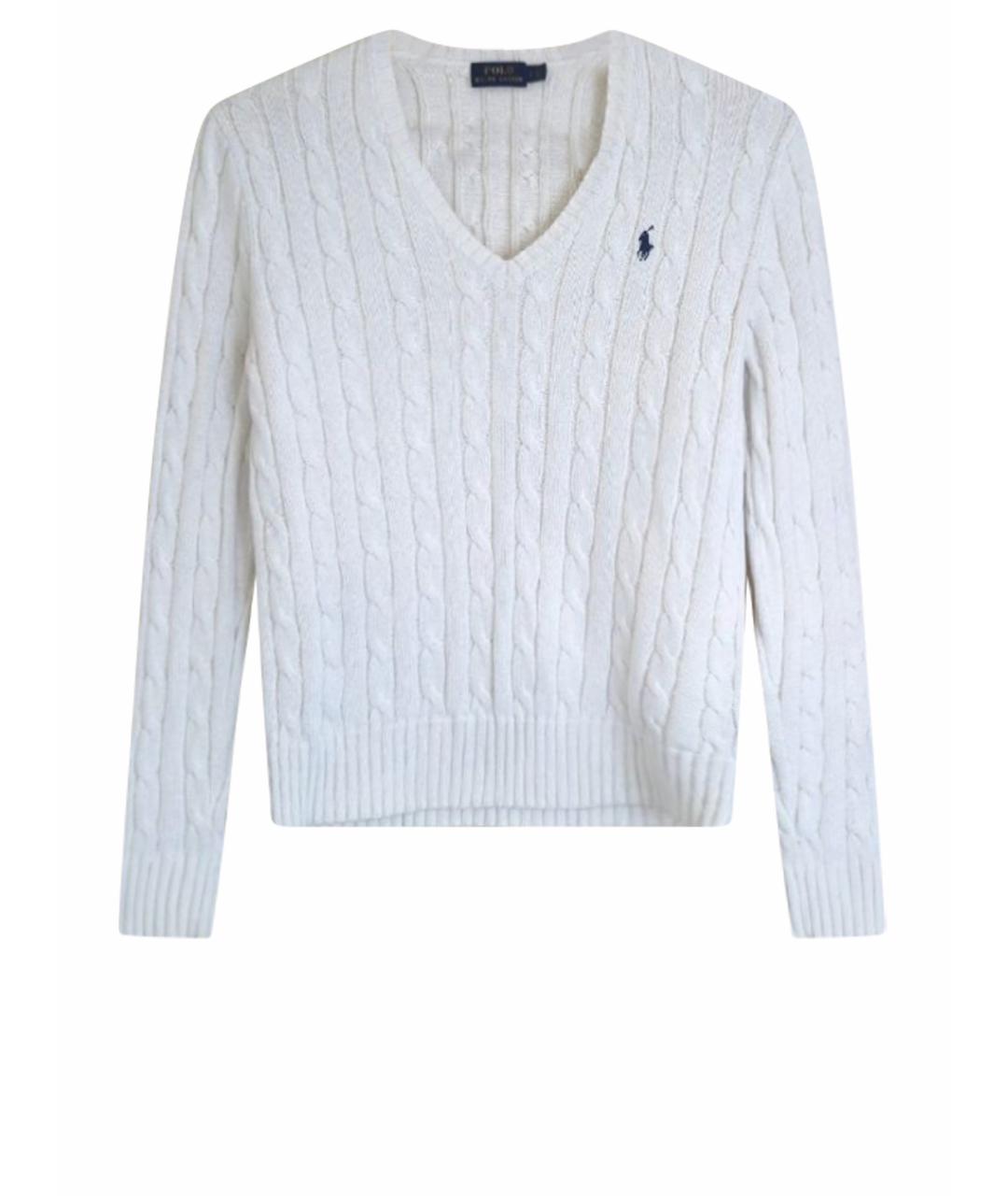 POLO RALPH LAUREN Белый хлопковый джемпер / свитер, фото 1
