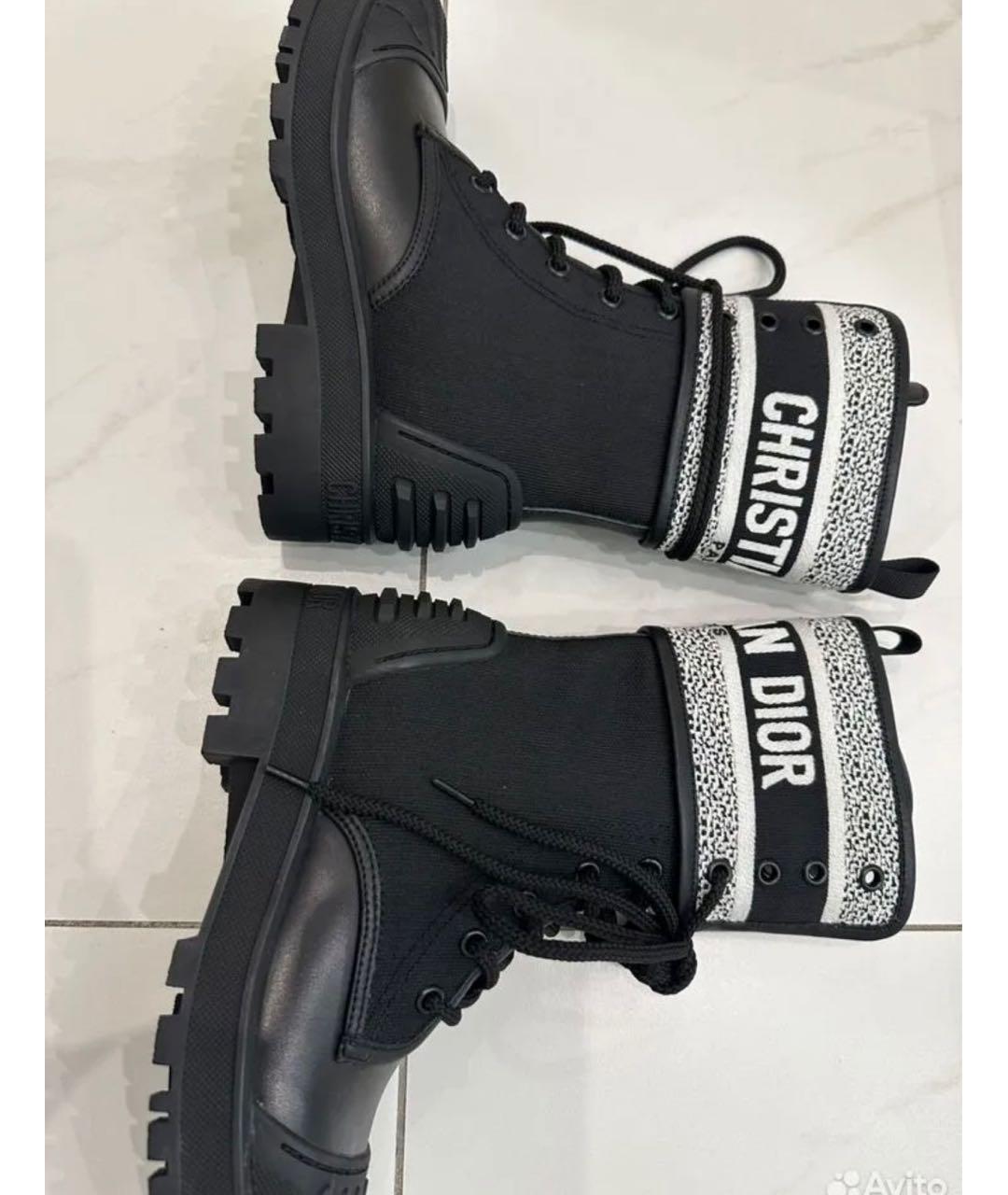 CHRISTIAN DIOR Черные кожаные ботинки, фото 2
