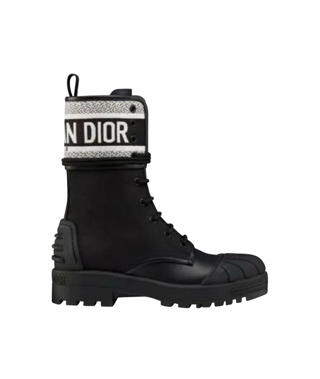CHRISTIAN DIOR Черные кожаные ботинки, фото 1