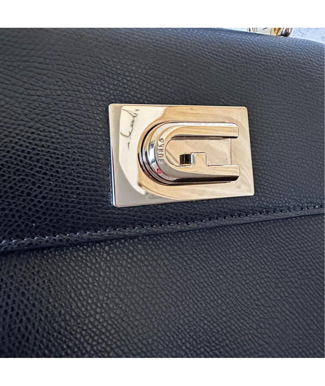 FURLA Черная кожаная сумка через плечо, фото 5