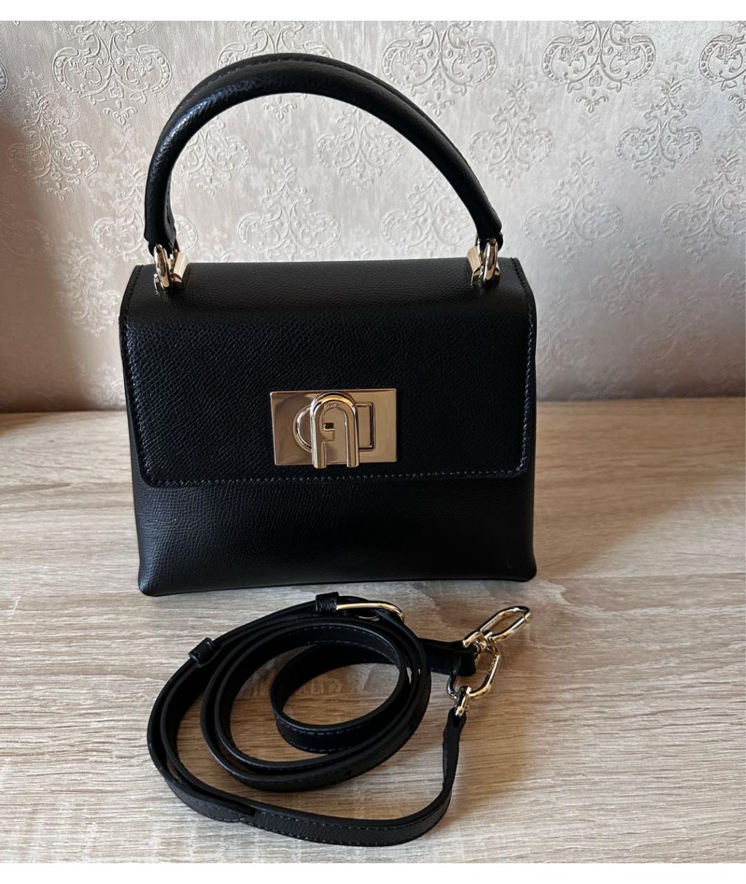 FURLA Черная кожаная сумка через плечо, фото 6