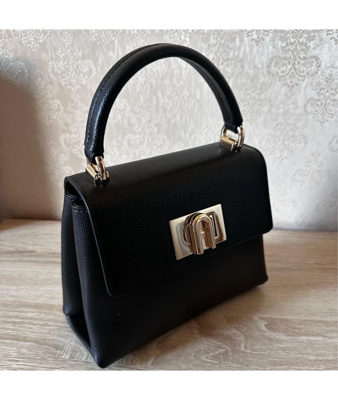 FURLA Черная кожаная сумка через плечо, фото 2