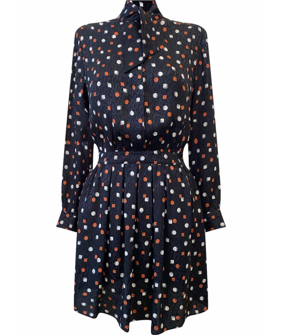 SAINT LAURENT Черное шелковое коктейльное платье, фото 1