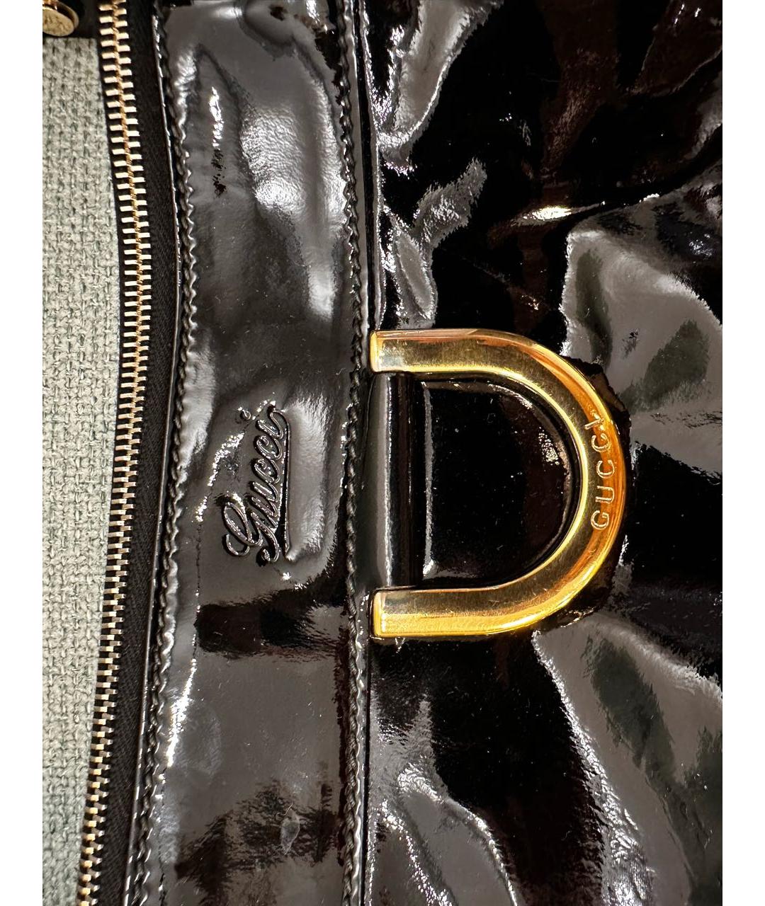 GUCCI Черная сумка через плечо из лакированной кожи, фото 7