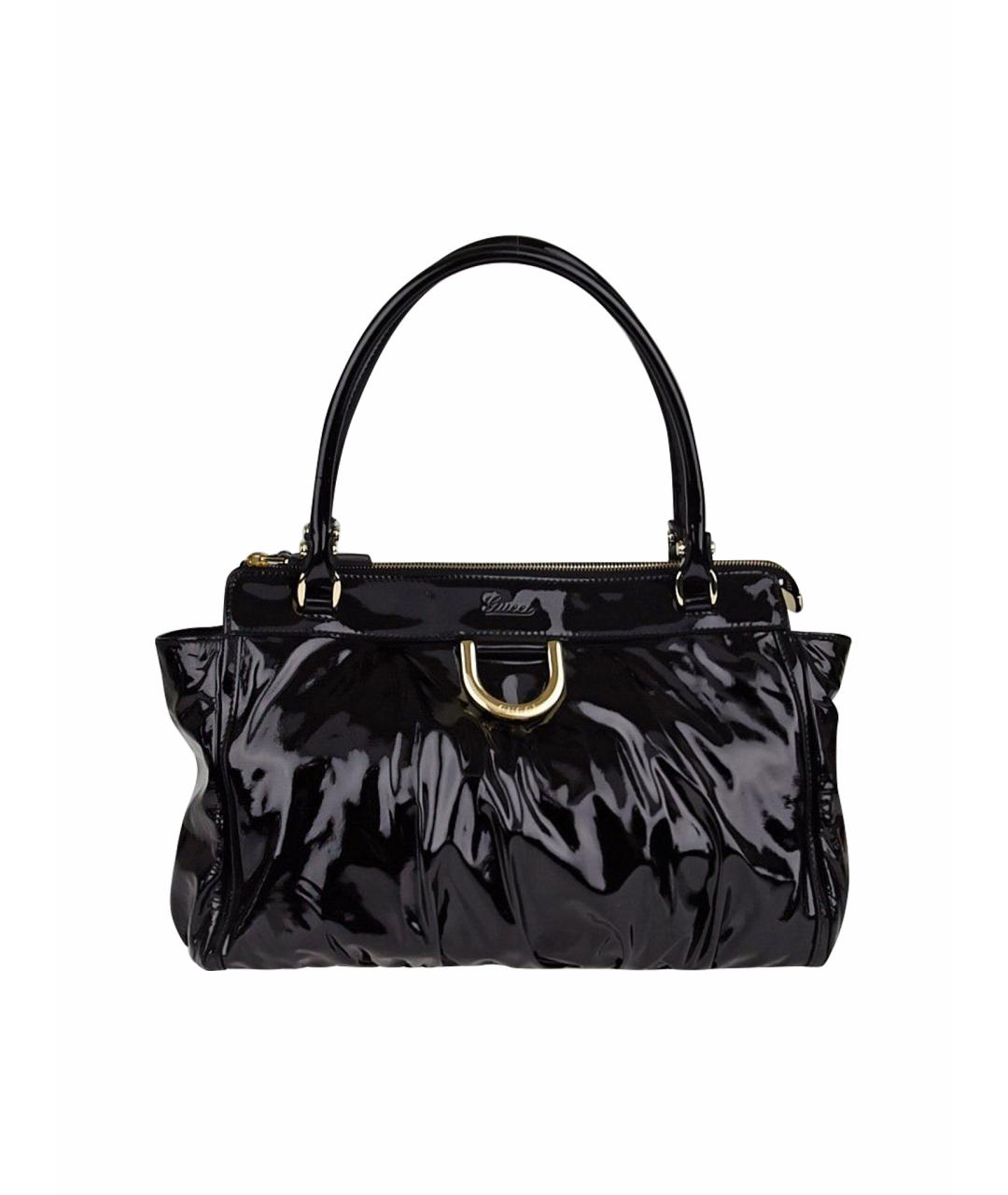 GUCCI Черная сумка через плечо из лакированной кожи, фото 1