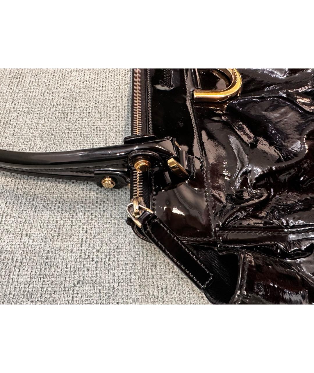 GUCCI Черная сумка через плечо из лакированной кожи, фото 8