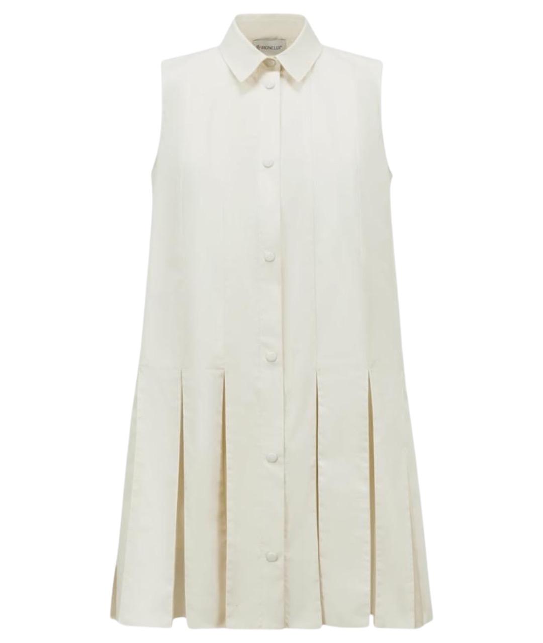 MONCLER Белое хлопковое повседневное платье, фото 1