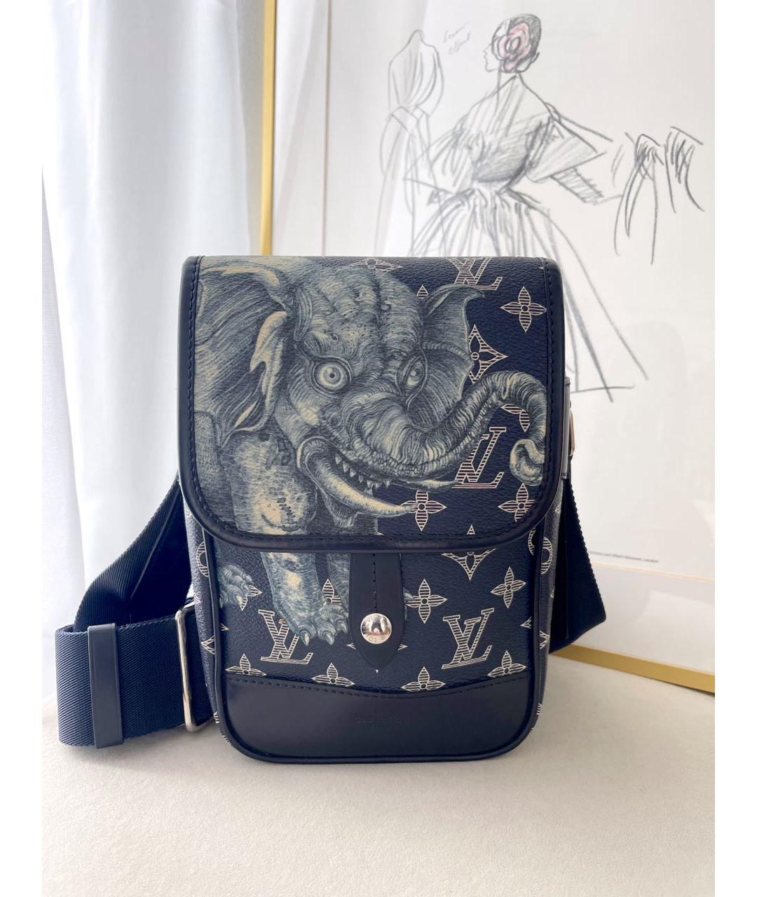 LOUIS VUITTON Темно-синяя сумка на плечо, фото 6