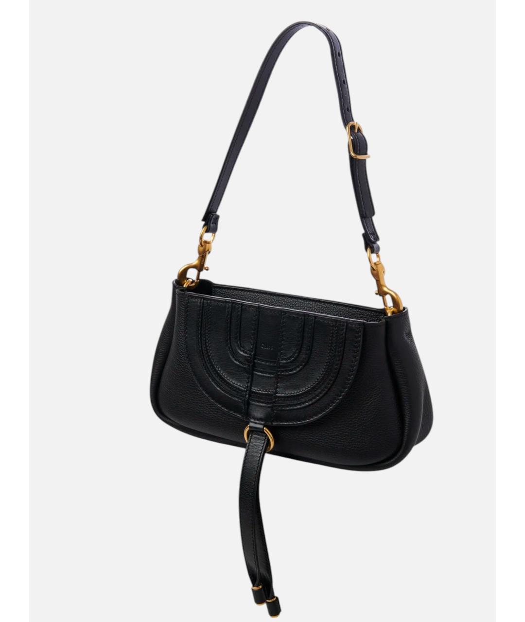 CHLOE Черная кожаная сумка через плечо, фото 2