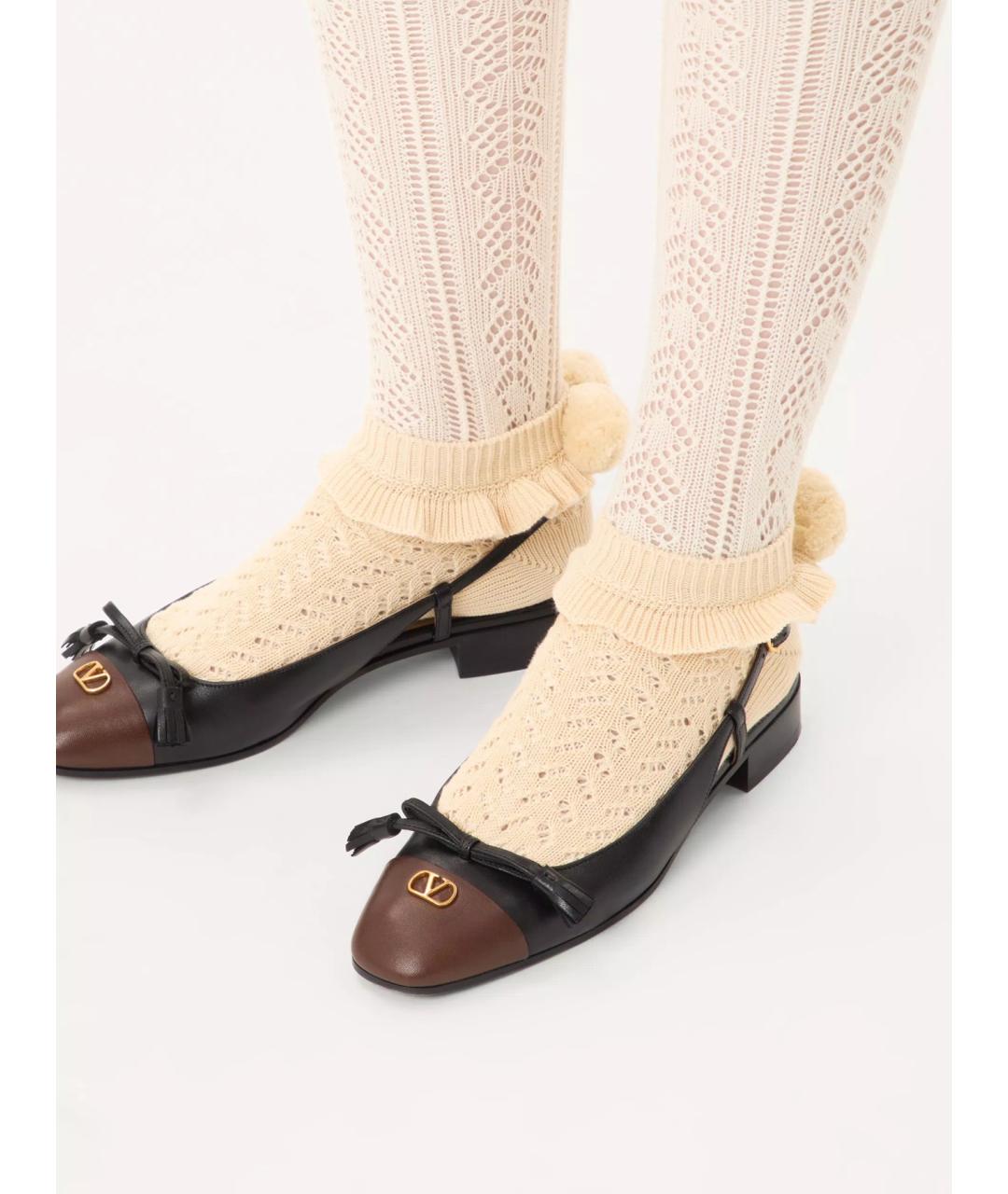 VALENTINO Черные кожаные балетки, фото 2