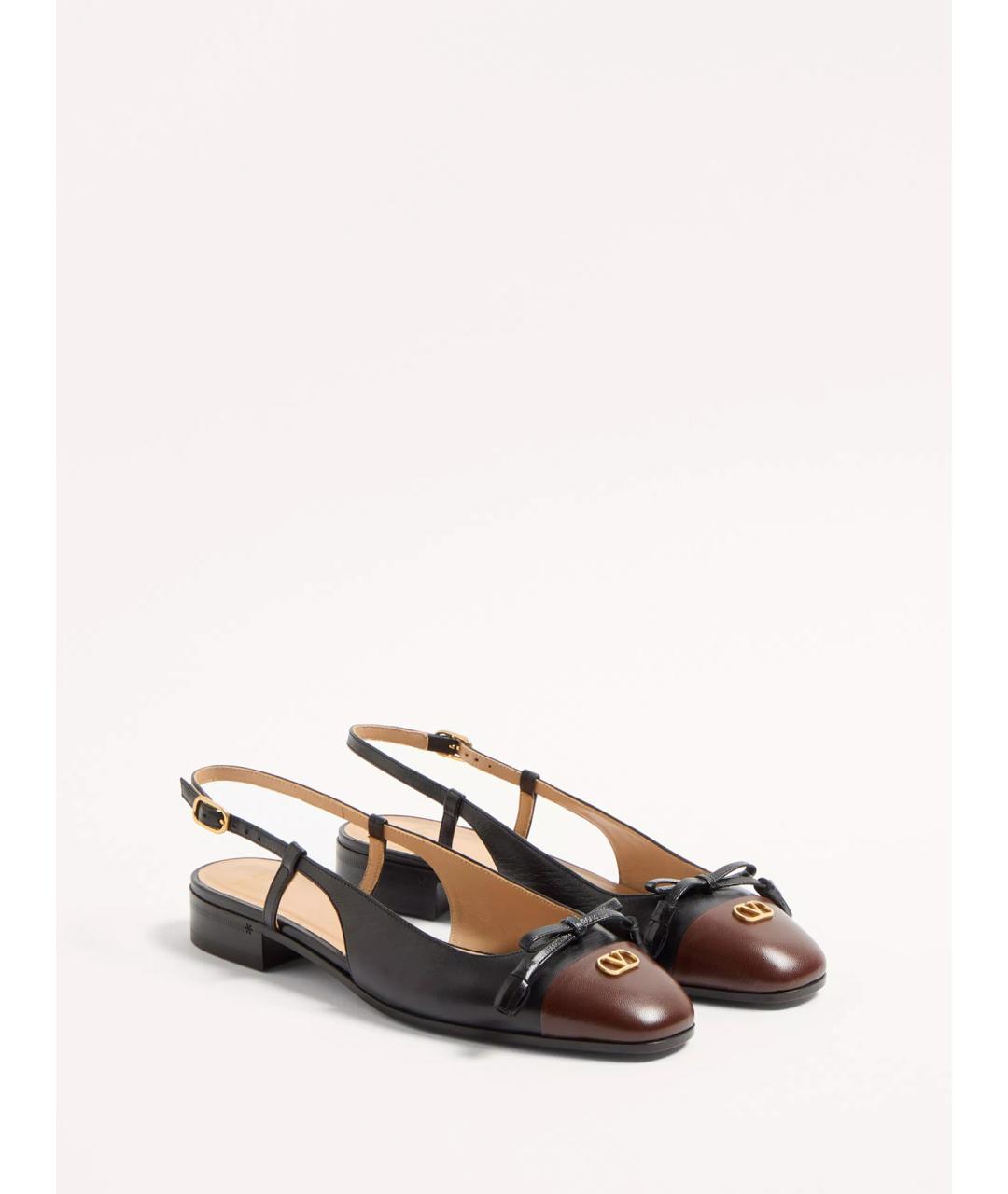 VALENTINO Черные кожаные балетки, фото 3