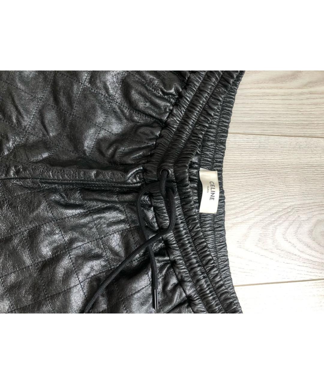 CELINE Черные кожаные шорты, фото 3