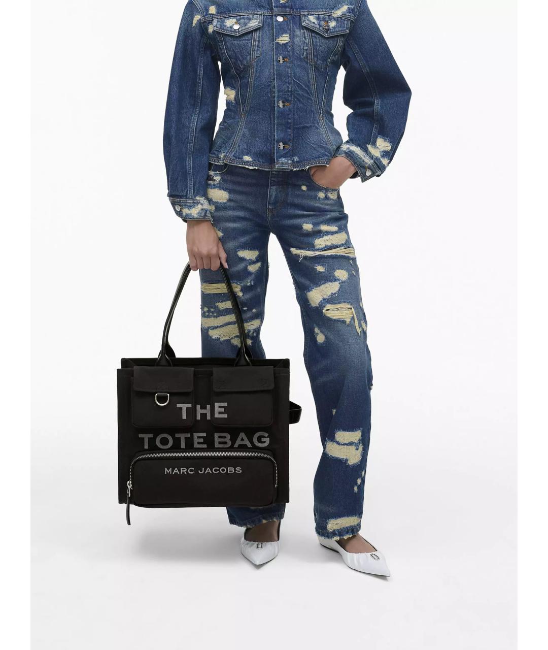 MARC JACOBS Черная тканевая сумка тоут, фото 5