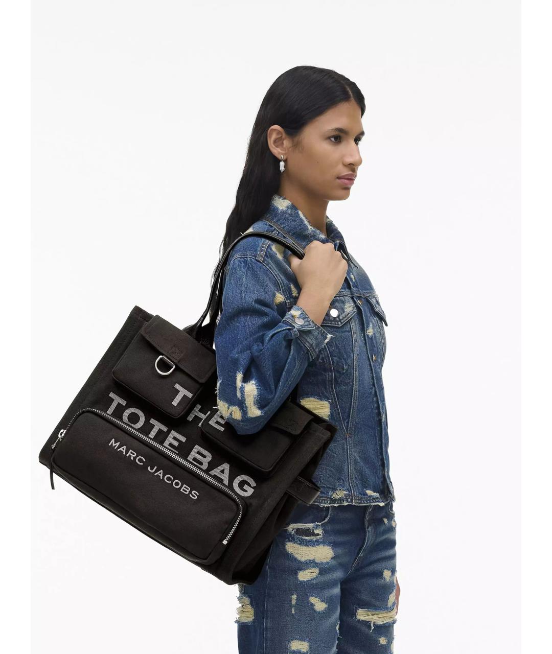 MARC JACOBS Черная тканевая сумка тоут, фото 2