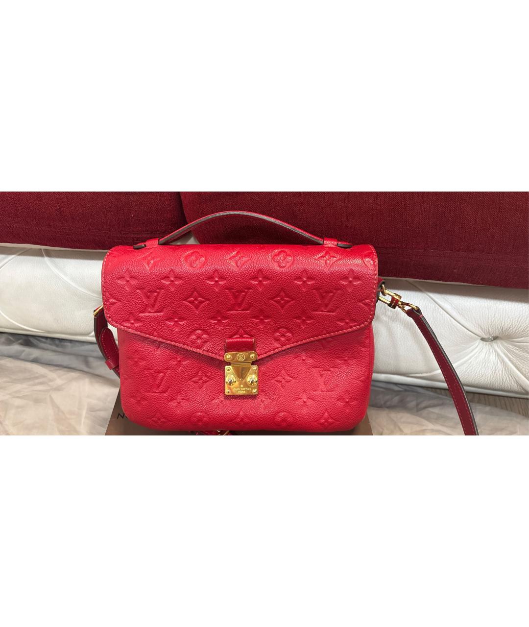 LOUIS VUITTON Красная кожаная сумка через плечо, фото 3