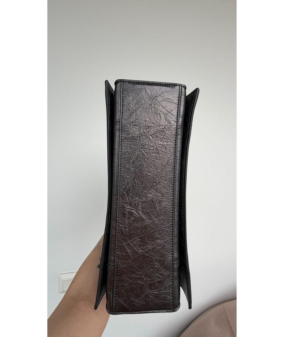 BALENCIAGA Антрацитовая кожаная сумка через плечо, фото 8