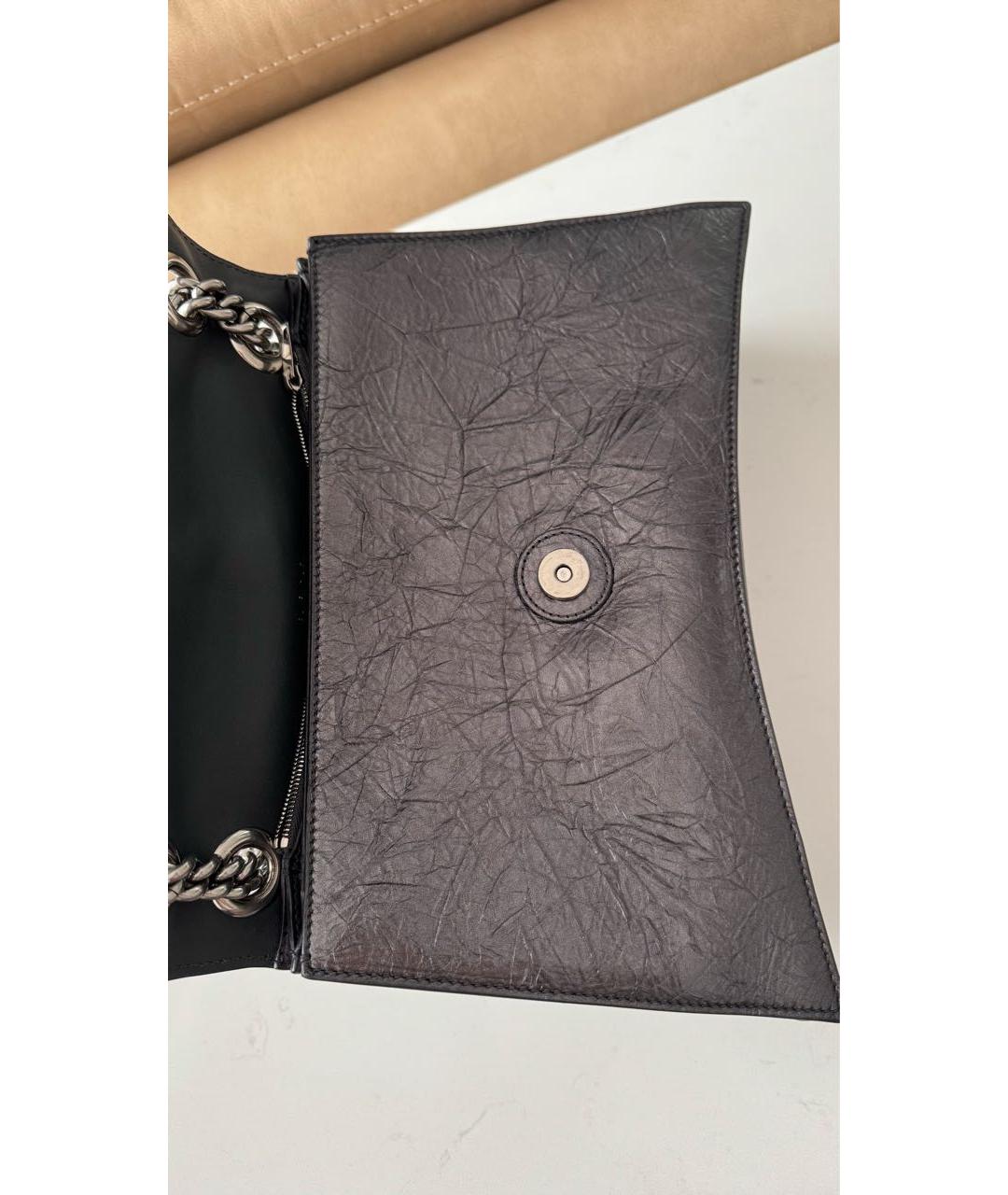 BALENCIAGA Антрацитовая кожаная сумка через плечо, фото 3