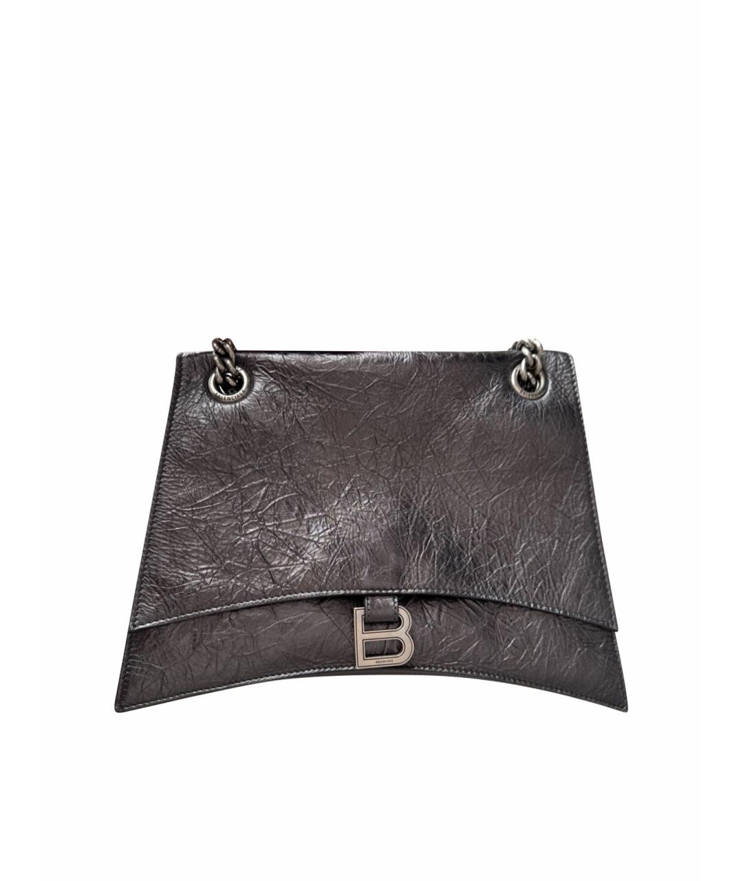 BALENCIAGA Антрацитовая кожаная сумка через плечо, фото 1