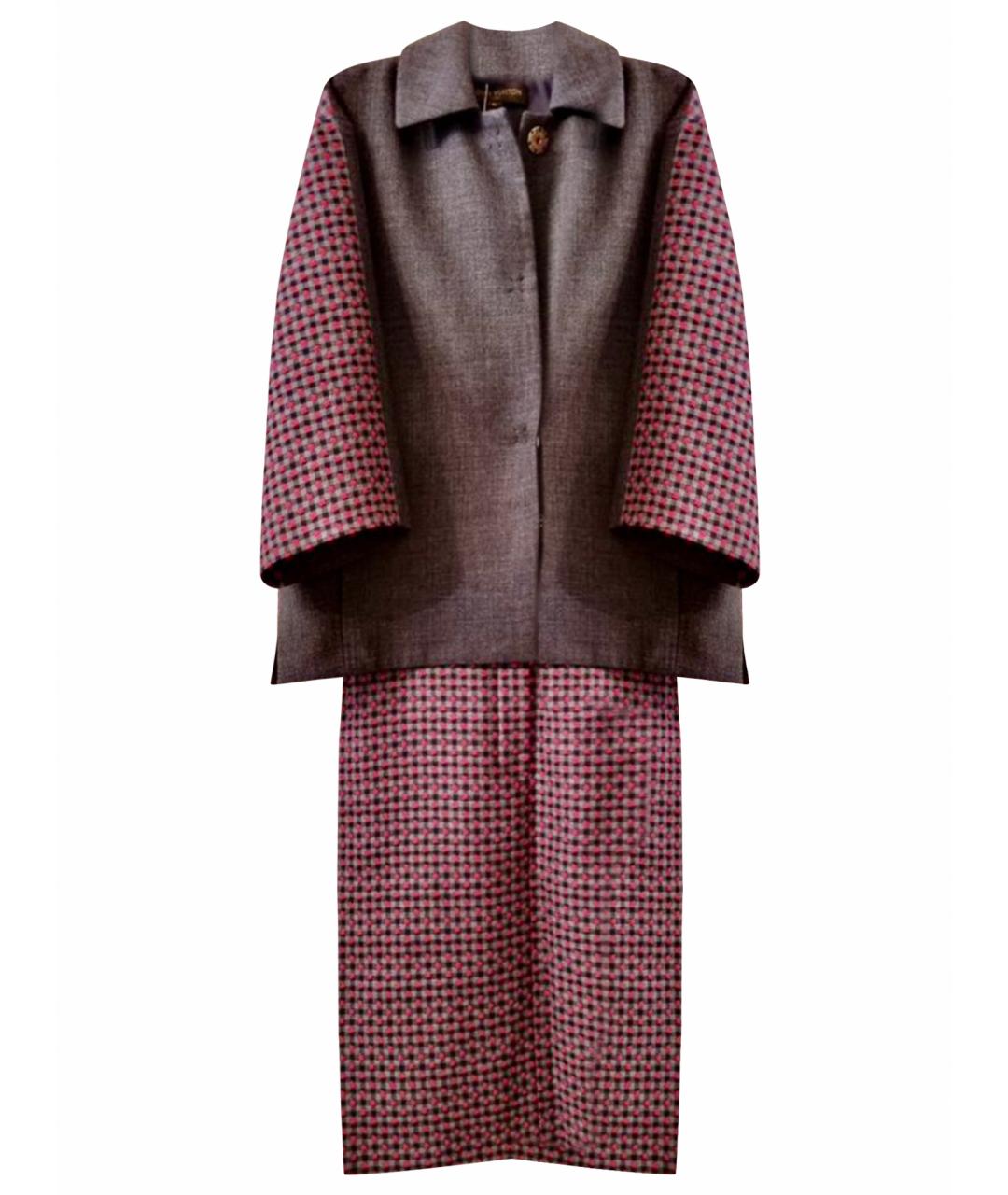 LOUIS VUITTON Бордовый шерстяной костюм с юбками, фото 1