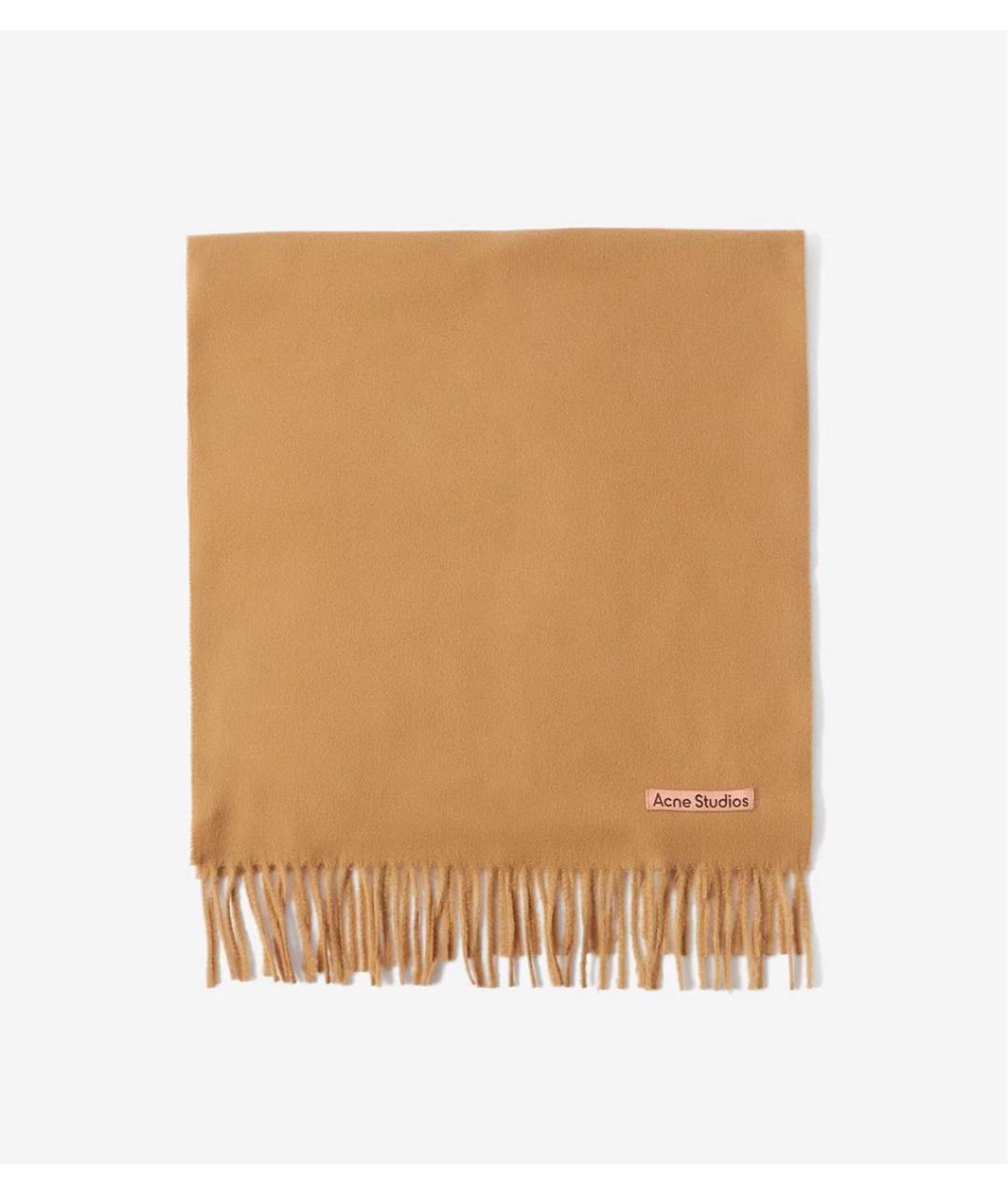 ACNE STUDIOS Бежевый шерстяной шарф, фото 7