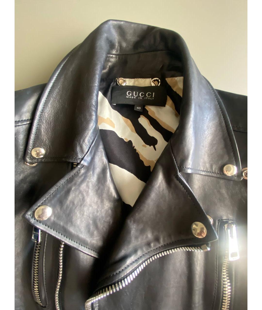 GUCCI Черная кожаная куртка, фото 5