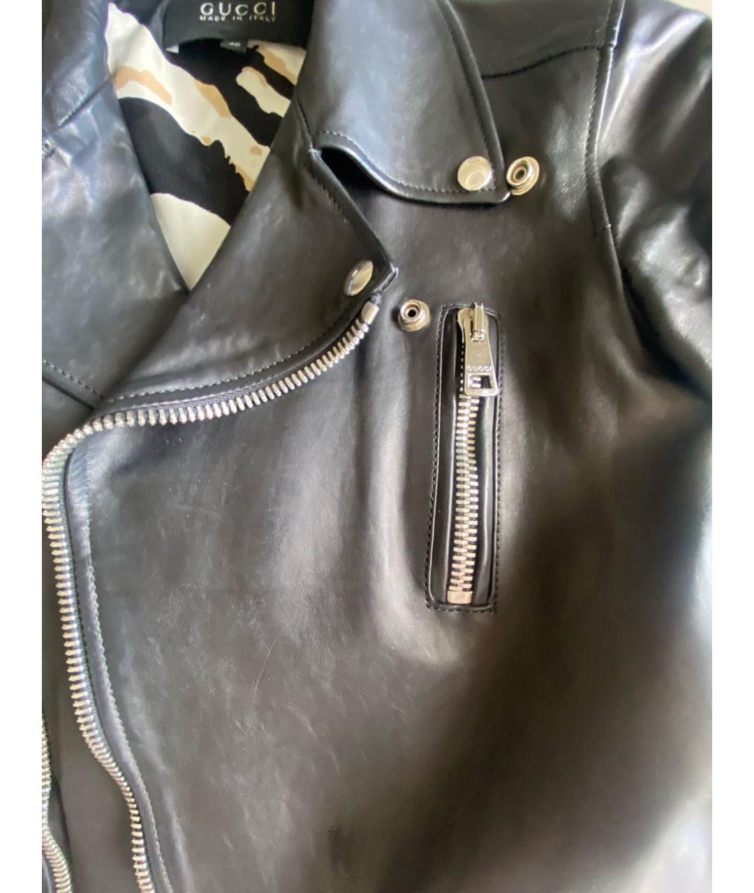 GUCCI Черная кожаная куртка, фото 6