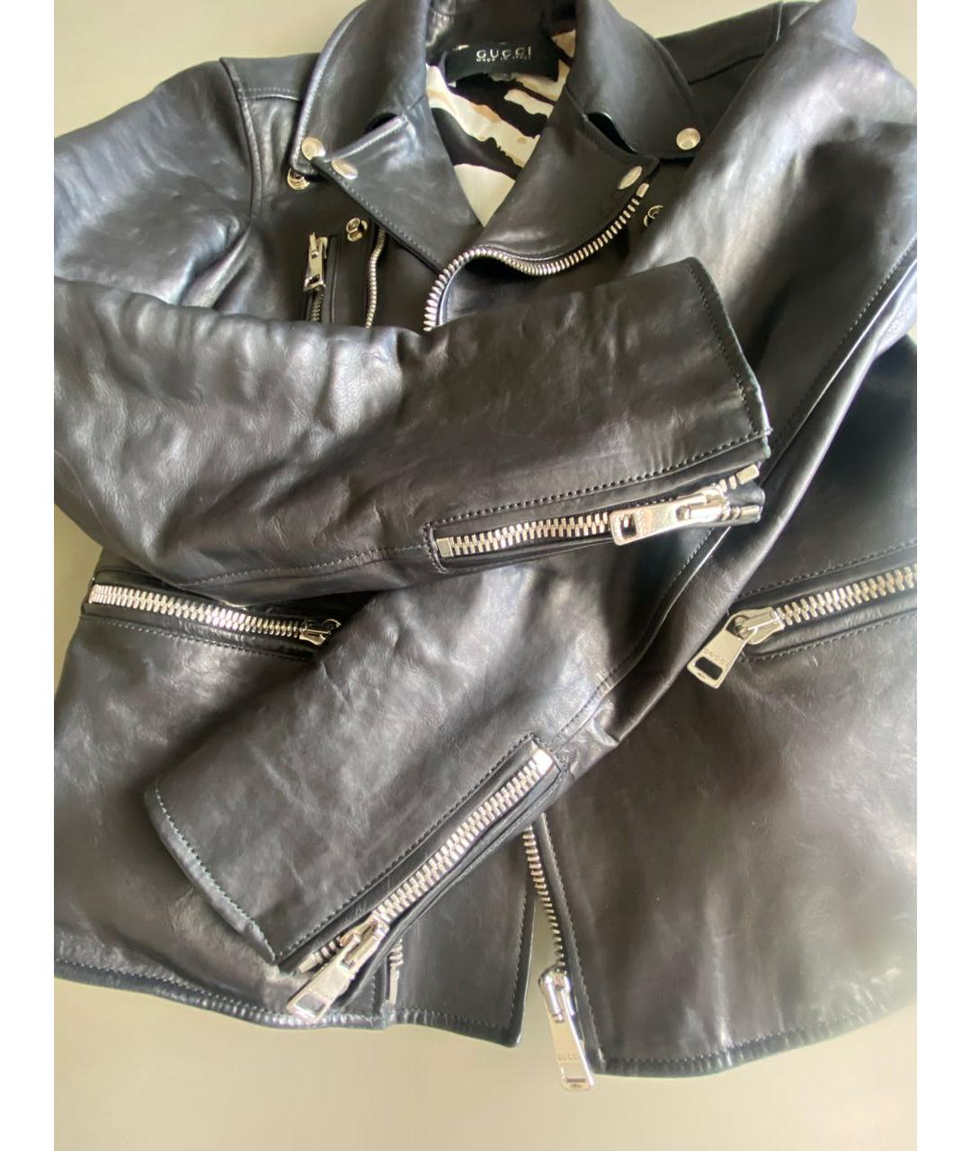GUCCI Черная кожаная куртка, фото 8