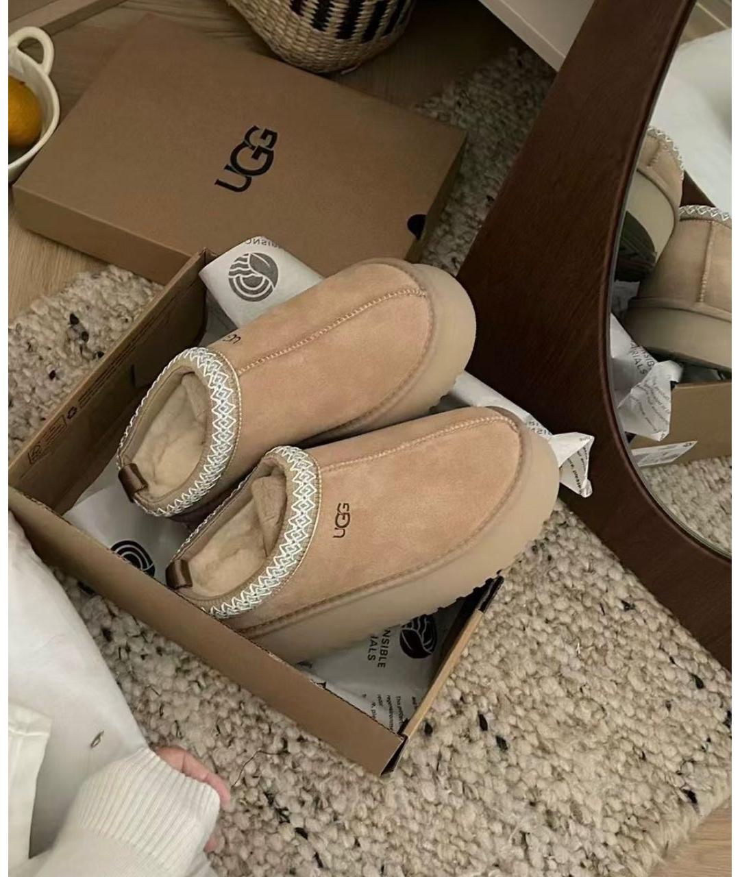 UGG AUSTRALIA Бежевые замшевые мюли, фото 4