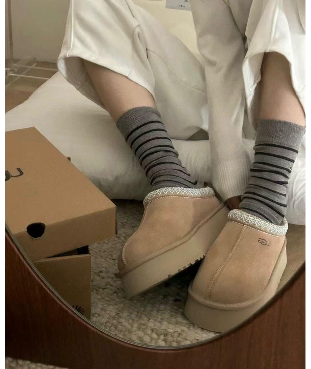 UGG AUSTRALIA Бежевые замшевые мюли, фото 5