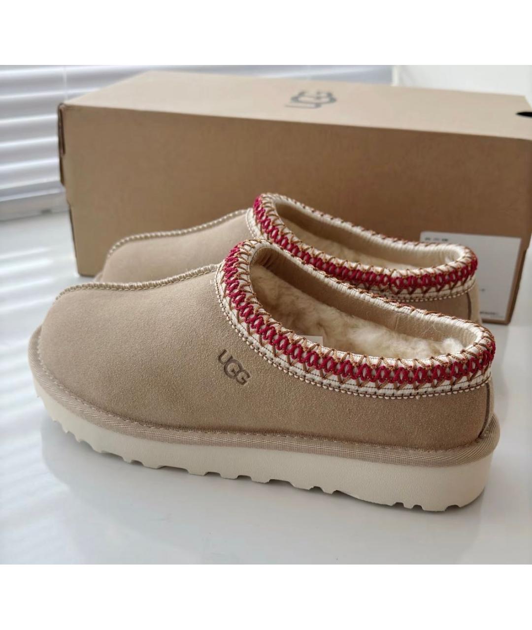 UGG AUSTRALIA Бежевые замшевые мюли, фото 2
