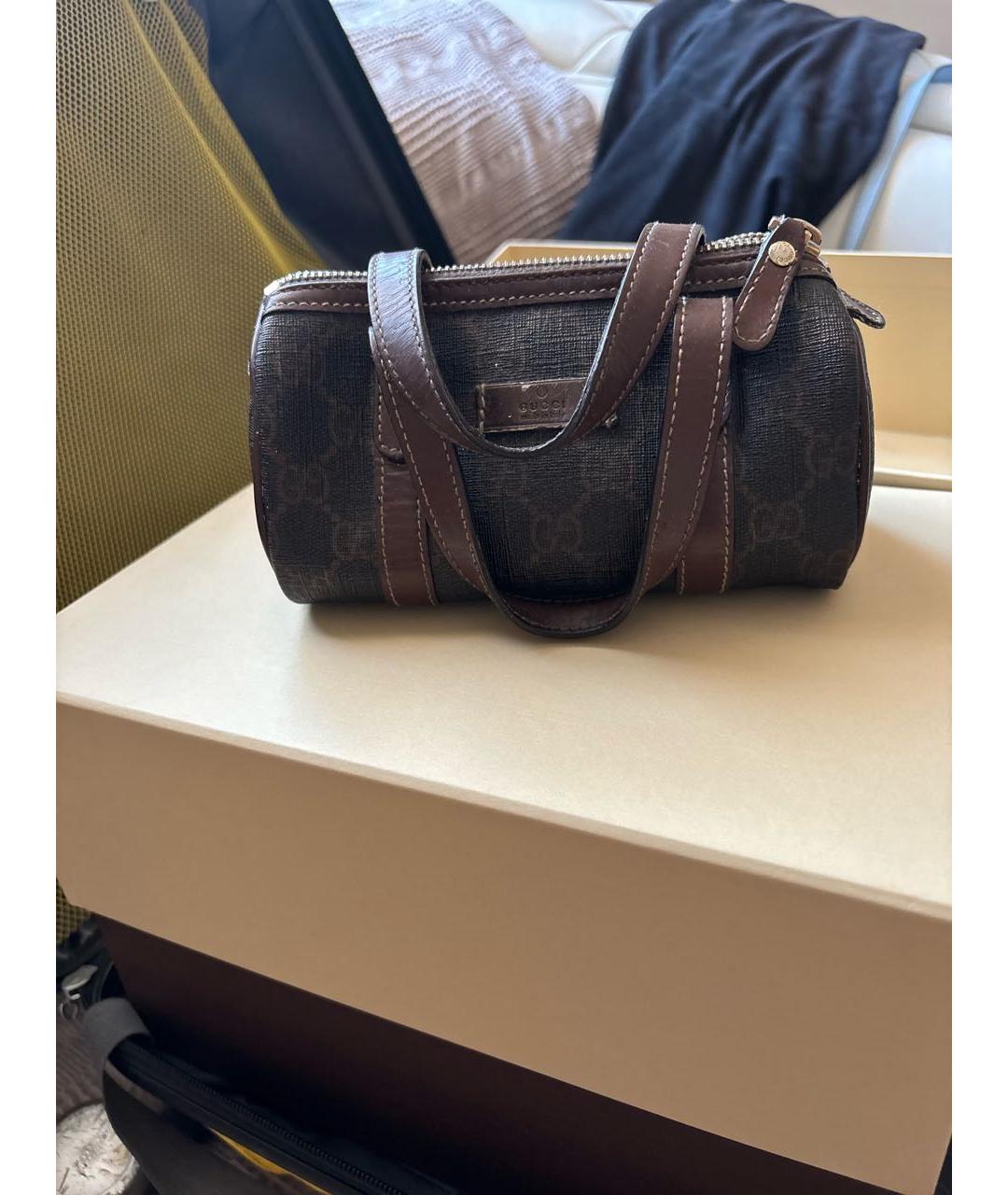 GUCCI Коричневая кожаная сумка на плечо, фото 2