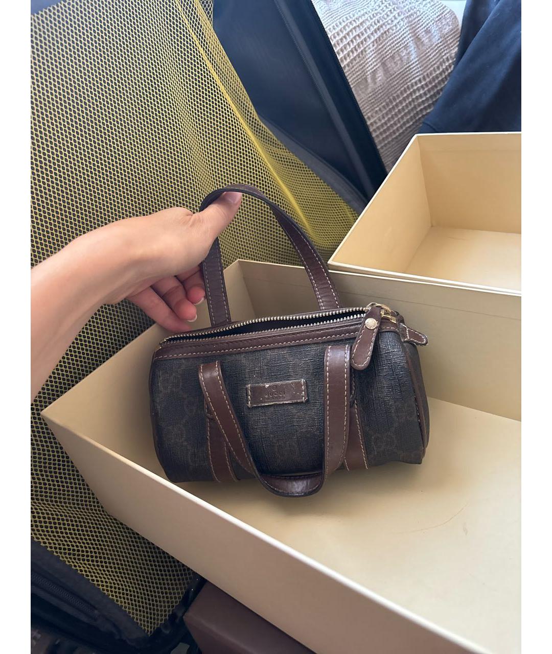 GUCCI Коричневая кожаная сумка на плечо, фото 3