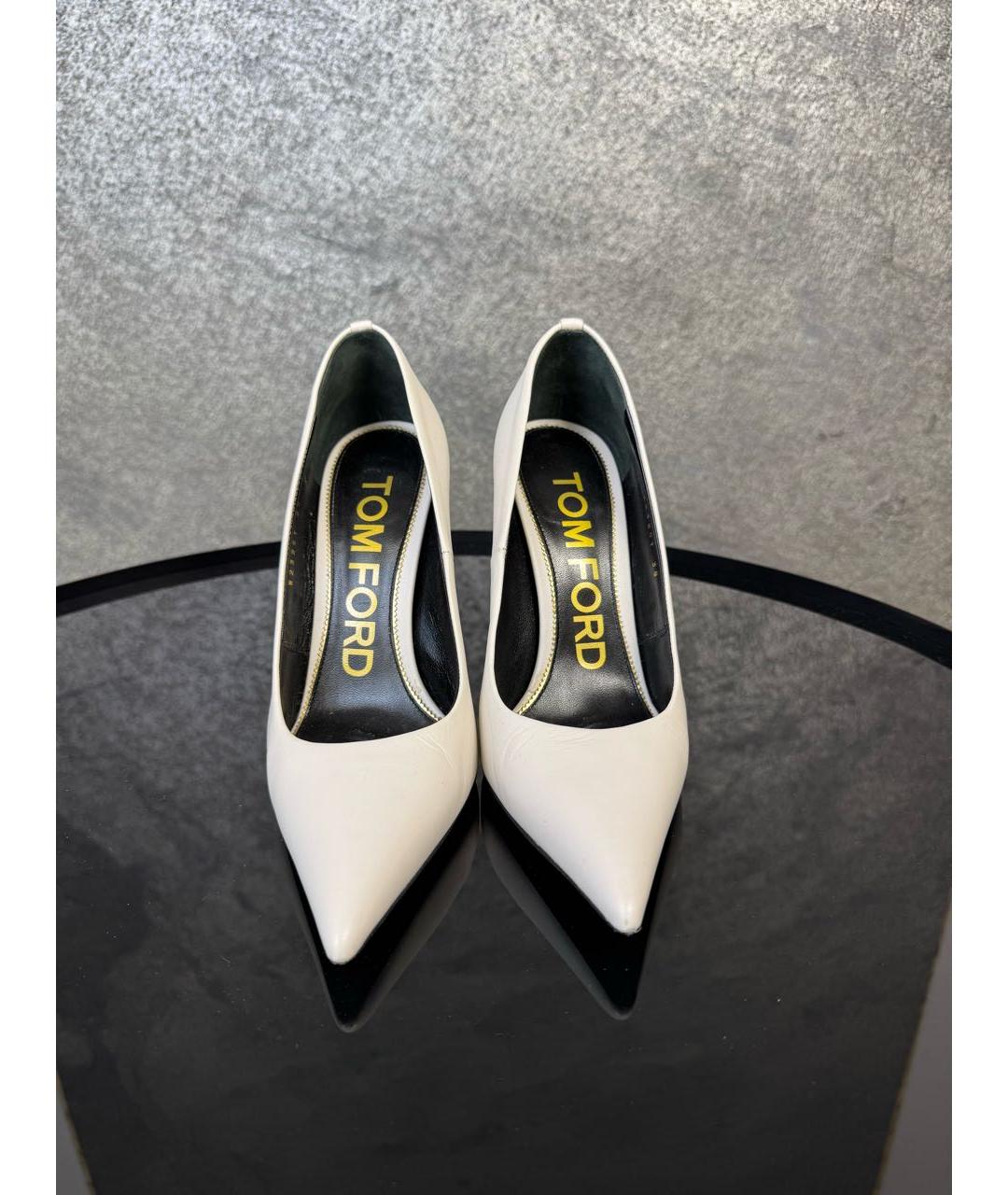 TOM FORD Белые кожаные туфли, фото 2