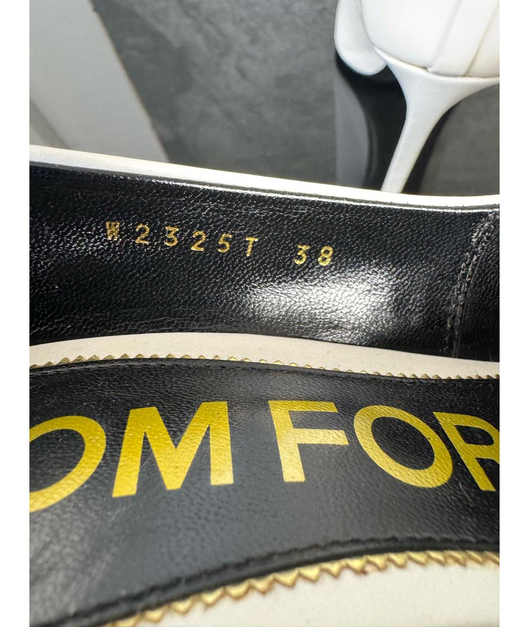 TOM FORD Белые кожаные туфли, фото 7