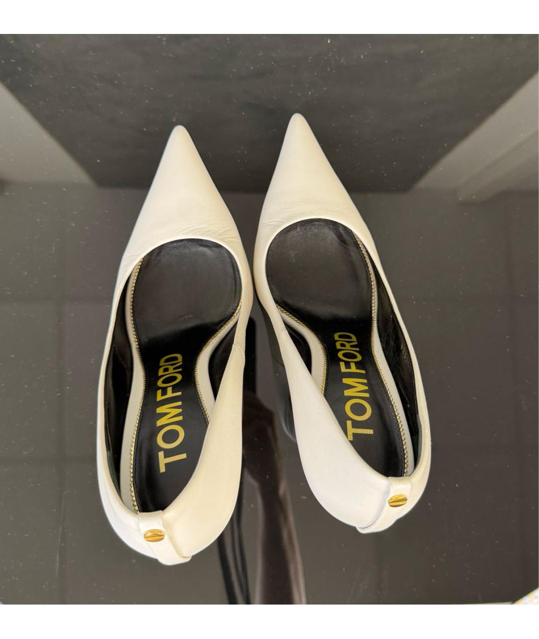 TOM FORD Белые кожаные туфли, фото 3