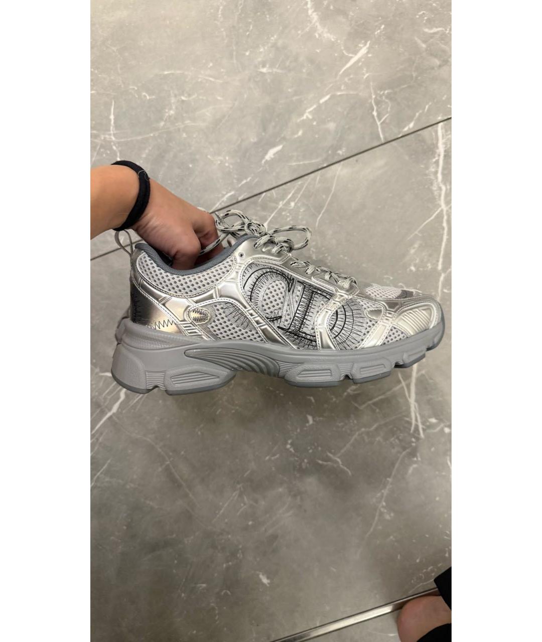 CHRISTIAN DIOR Серебряные текстильные кроссовки, фото 7