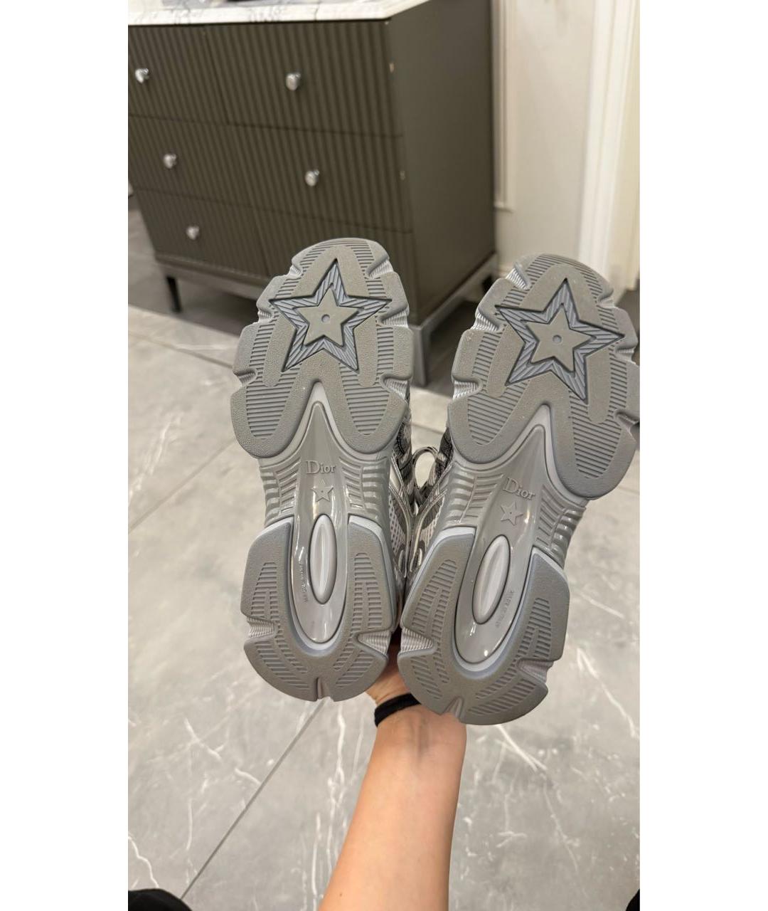 CHRISTIAN DIOR Серебряные текстильные кроссовки, фото 5